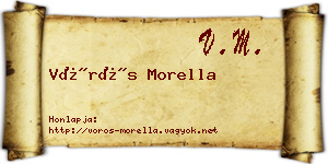 Vörös Morella névjegykártya